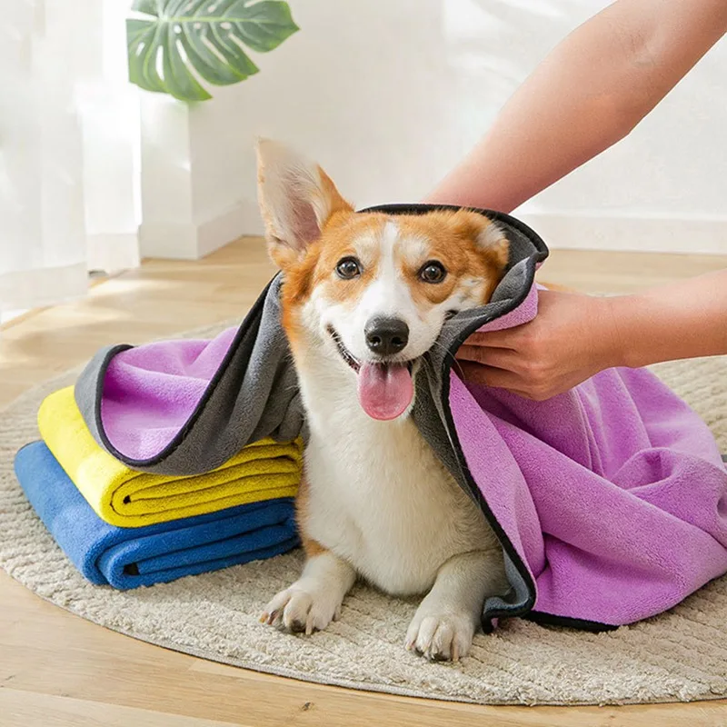 Pet Bath Towels Dog Accessories Super Absorbent Clean Up Fiber