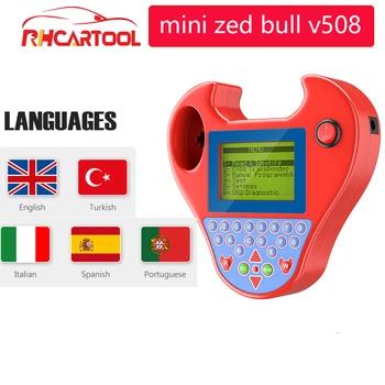 

OBD2 Mini Zed-bull V508 Auto Key Transponder Programmer Pocket Type No Tokens No Login Smart Zed bull key copy Chip auto tool