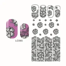 LC65-68 черный стиль Япония Популярная 3D кружевная наклейка для ногтей цветок невесты наклейка s в настоящее время доступна экологически
