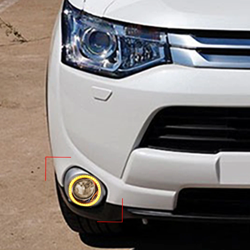 2 шт. светодиодные дневные ходовые огни для Mitsubishi Outlander 2013 2014 2015 светильник