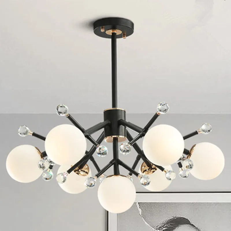 candelabros de cristal led nordico lampara para sala de estar dormitorio moderna lampara candelabro colgante suspension luminaire