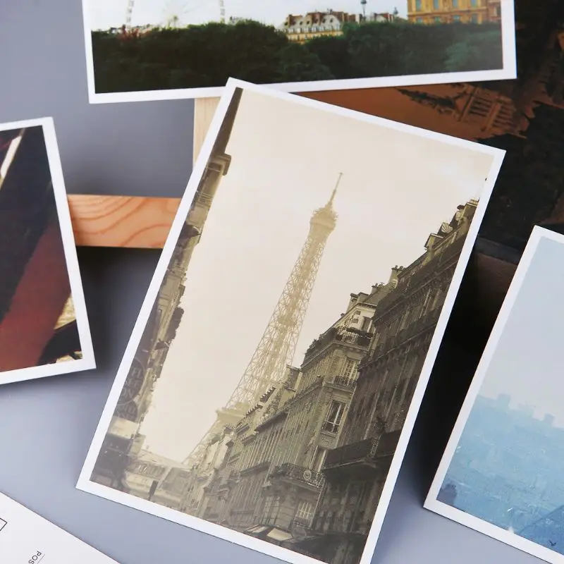 30 листов Эйфелева башня картины ретро винтажная открытка Рождественская подарочная карта поздравительные открытки