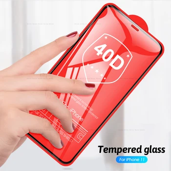 

40D Full Cover Tempered Glass on For iPhone 11 Pro X XR XS MAX 6 8 6s 7 Plus Protective Glass For iphone 11 Pro Screen Protector