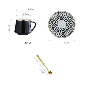 Ceyda - Luxury Monochrome Ceramic Espresso Cup and Saucer Sets 7