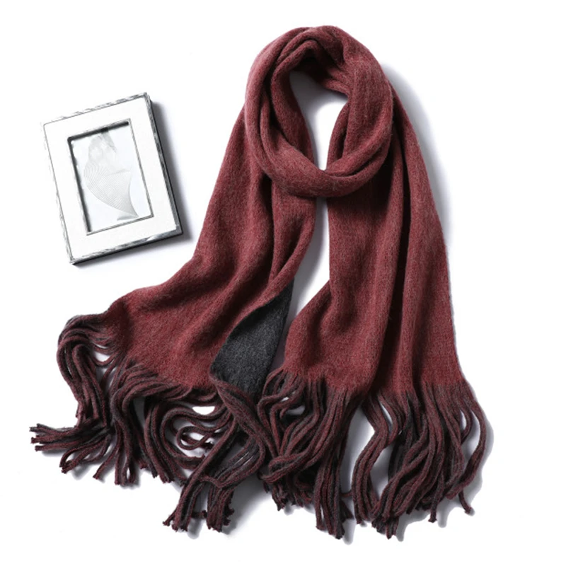 

Women Scarves Winter Long Pashmina Shawls Cashmere Neck Scarves Solid Unisex Warm Knit Warps Fashion Tassel Scarfs for Lady
