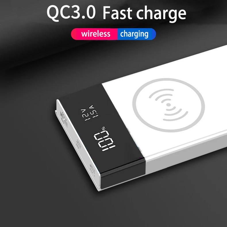 Najtaniej 20000mAh QC 3.0 ładowanie wireless obudowa power banku USB typu C PD szybkie ładowanie porty cyfrowy wyświetlacz DIY Powerbank powłoki 6*18650