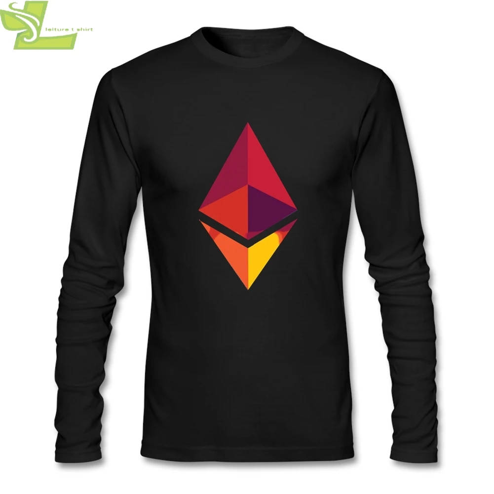 ETHEREUM Cryptocurrency Latest Designing T-shirt For Men CrewNeck Long Sleeve Cotton Clothing XXXL | Мужская одежда
