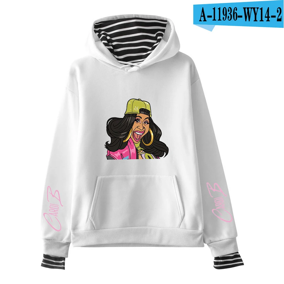 Harajuku Толстовка Cardi B розовые женские толстовки с капюшоном; сезон осень теплый пуловер Толстовка для девочек-подростков женская уличная одежда в стиле хип-хоп - Цвет: 7