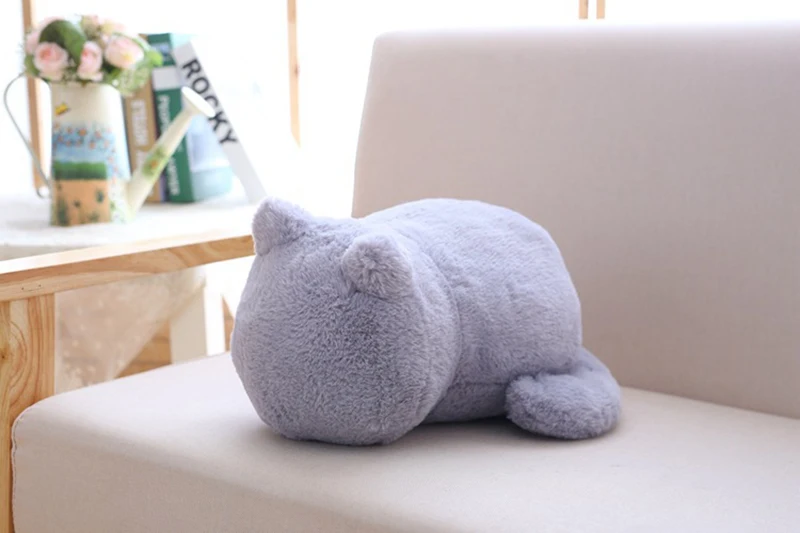 Gray Плюшевый щенок мультяшный Кот Щенок Милый толстый задний Кот плюшевая кукла для детской подушки держа подарок на день рождения - Цвет: Gray