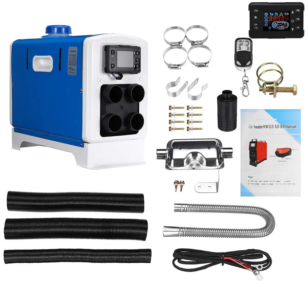 All In One Air 12V Diesels Car Parking Heater 8KW Thermostatic Low  consumpton For Truck Motor-Homes Boats+LCD Key Switch+Remoter - AliExpress