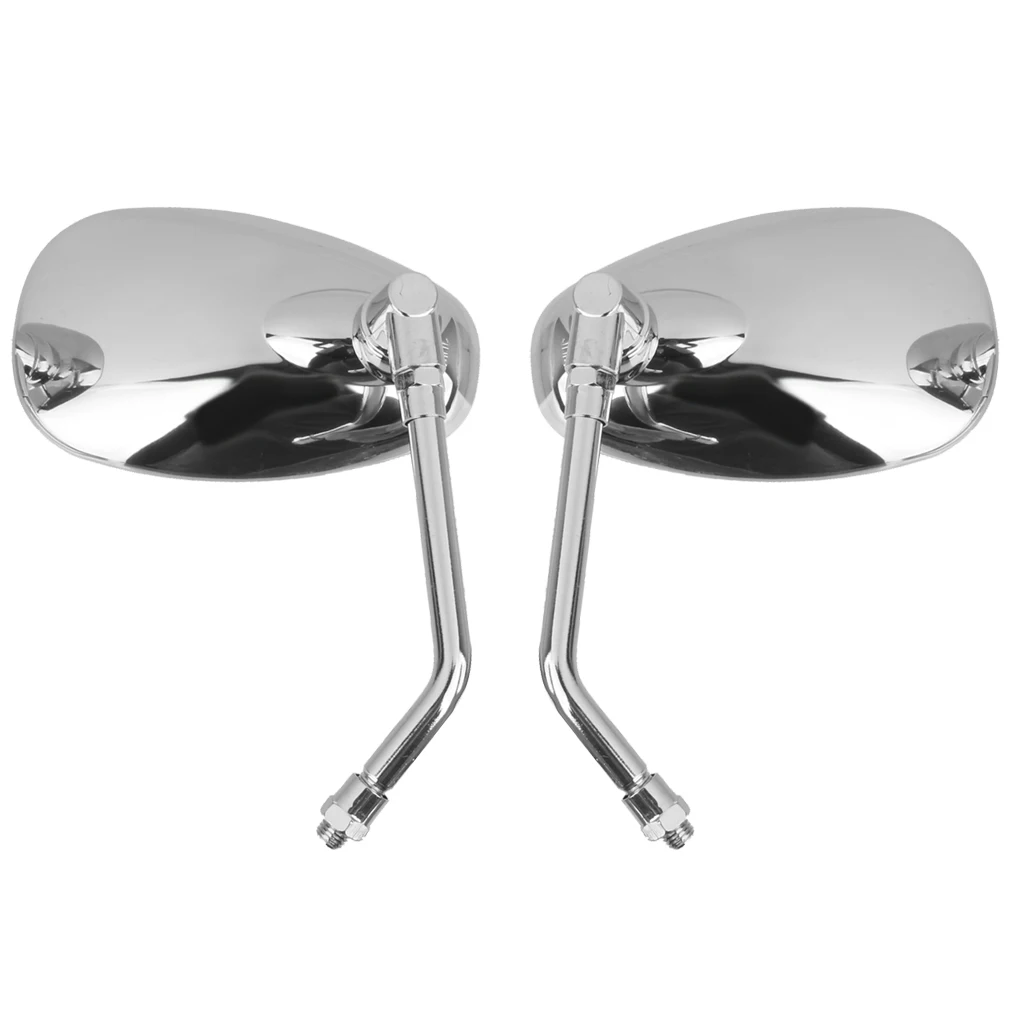 1 Pcs Universal Motorcycle Chrome Rearview Side Mirror For Kawasaki Suzuki Chopper Etc Motorbike Accessories