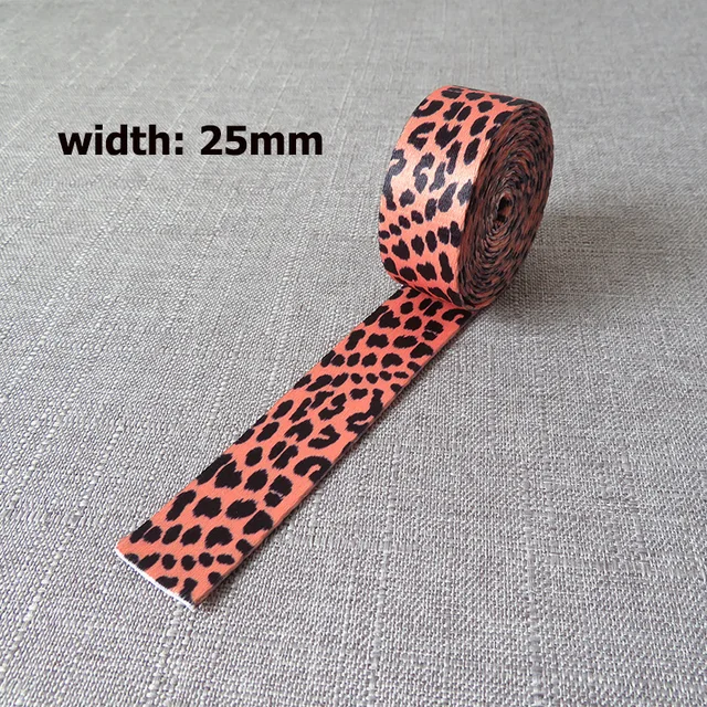 5Yards Width 25mm 38mm Webbing Yoga Belt Tape Strap Rope Dog Pet Collar Leash Harness Backpack Bag Garment Ribbons DIY Accessory Leopard Print 25mm