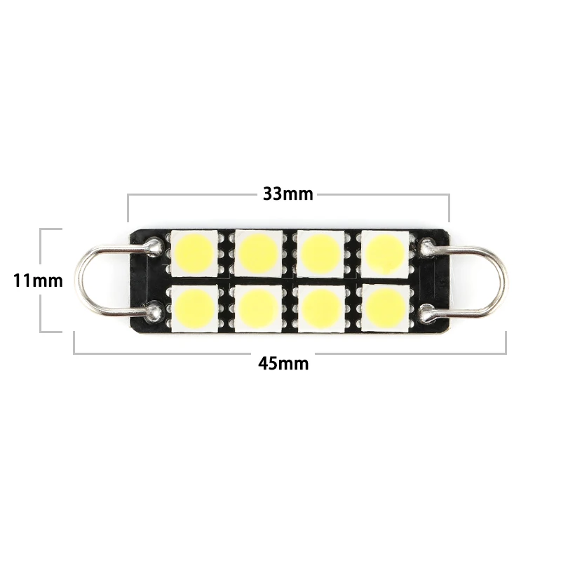 12V 44 мм 8 SMD 5050 с петлей для гирлянда светодиодный светильник лампы Белый жесткая лампа Интерьер автомобиля световая приборная панель светильник ширина светильник