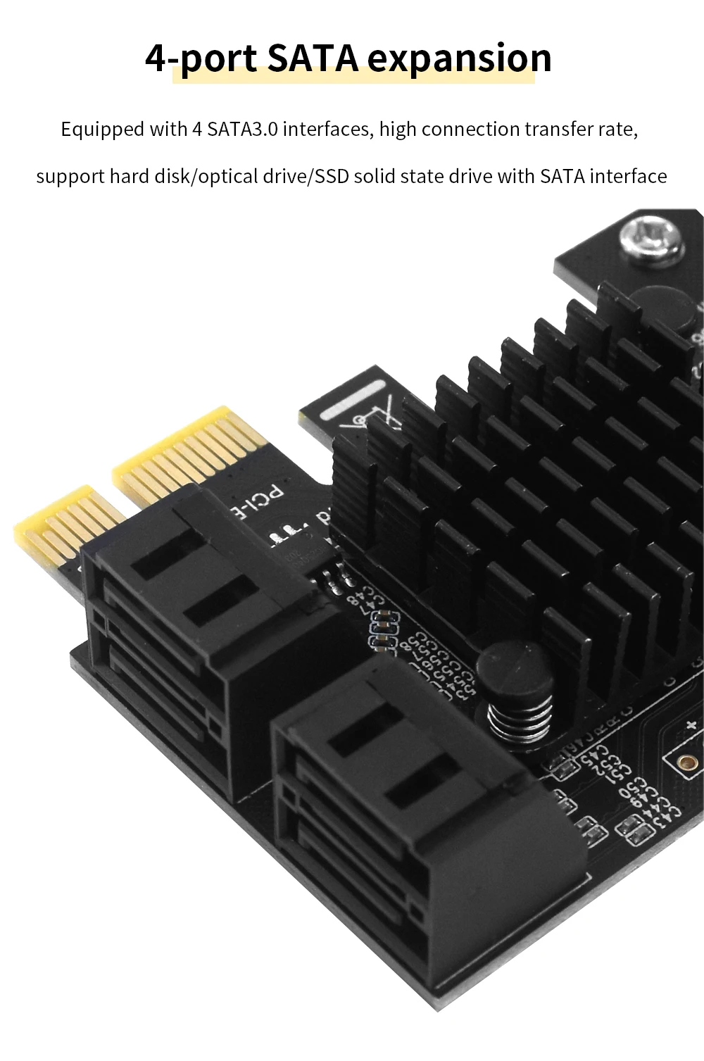 TISHRIC PCI-E SATA Controller Expansion Card - 6/8/10 Ports, ASM1166, PCI SATA3.0 Adapter Description Image.This Product Can Be Found With The Tag Names Adapter, Asm1166 6 ports, Asm1166 sata controller, Expansion card, Pci sata ide controller card