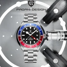 

PAGANI DESIGN GMT Luxury Sapphire Grass Men's Automatic Mechanical Wrist Watch 40MM Waterproof 200M Relogio Masculino 2021 New