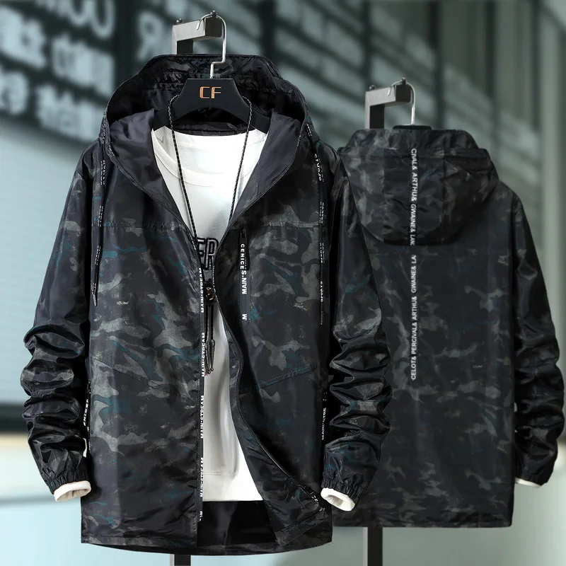 Плюс 10XL 9XL 8XL 7XL 6XL весна осень Мужская Повседневная камуфляжная куртка с капюшоном