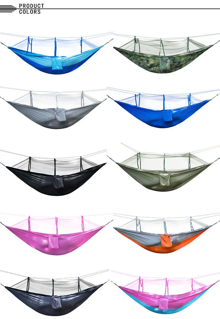 Camping Parachute Fabric Net Hammock Anti-Mosquito Hanging Hamak For Outdoor Patio Sleeping Hamac Swing Tree Bed Beach Chair