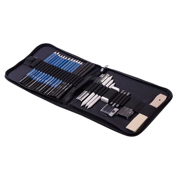 

H & B 32-Piece Sketching Pencils Set, Complete Artist Kit Includes Graphite Pencils, Pastel Stick and Eraser, Professional Sketc