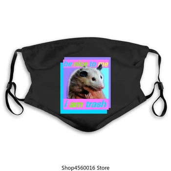 

Opossum be nice to me i am the trash mask 2020 high quality brand mask casual cartoon O-neck fashion print 100% cotton new pm2.5