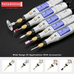 Mini perceuse 18V, Mini perceuse, outil rotatif avec ensemble d'accessoires de meulage, stylo de gravure multifonction, Mini stylo de gravure pour outils Dremel 