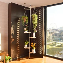 Дух подвесного типа балкон гостиная угол для земли цветок стеллаж Многоэтажный зеленый Luo Крытый угол цветок Airs