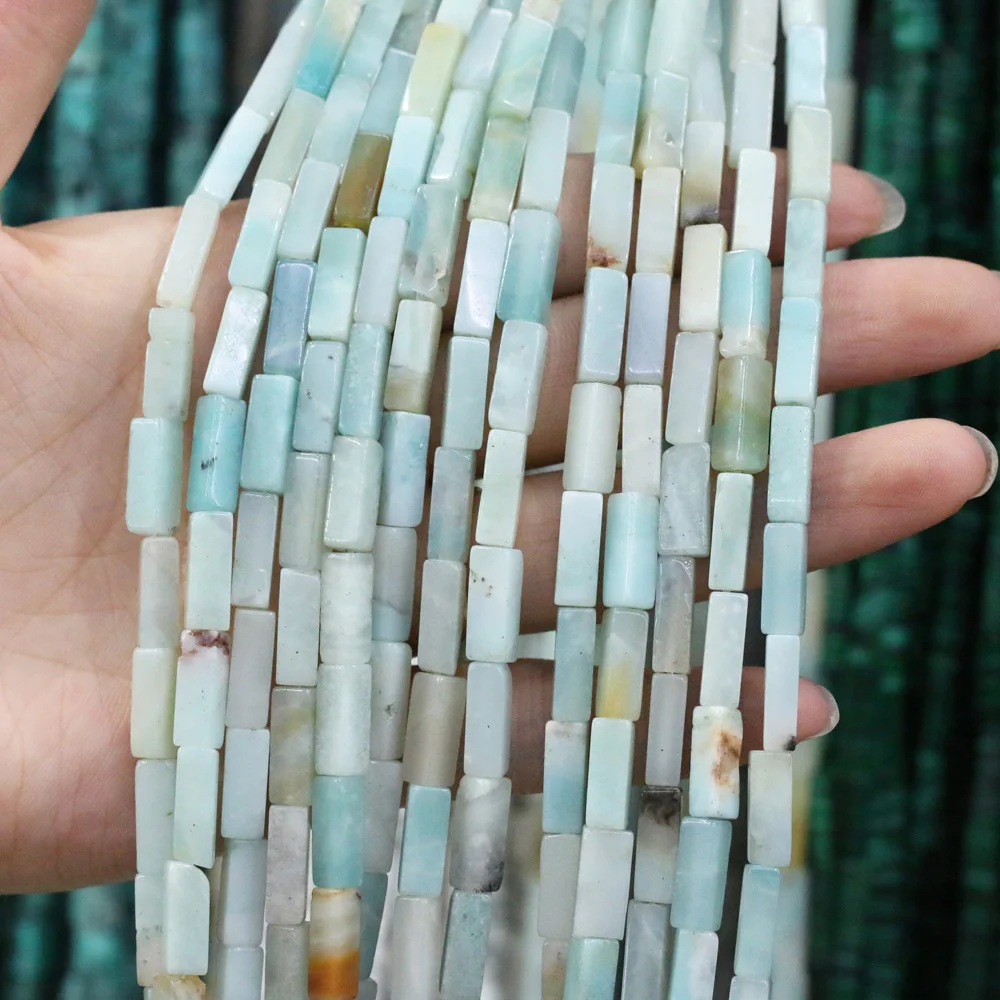 Natural Stone Rectangular Scattered bead agates crystal string Beads for Jewelry Making DIY Necklace Bracelet Accessories 4x13mm