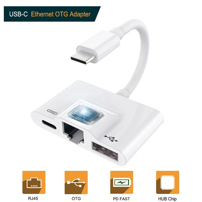 Type-C NIC конвертер для подключения смартфона Ethernet Кабель-адаптер для RJ45 GV99