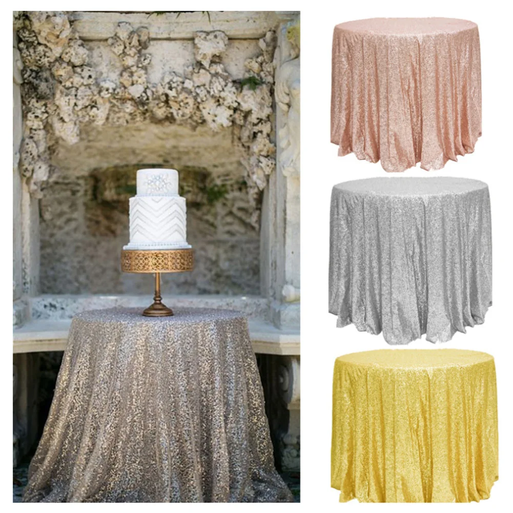 1 Pcs GOLD SEQUIN Tablecloth Rectangle Sequin Glitter Table Cloth