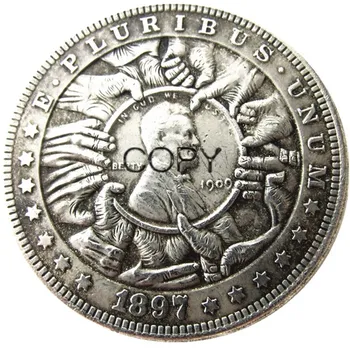 

HB(55)US Hobo 1897 Morgan Dollar Silver Plated Copy Coins