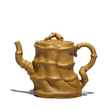 

High grade purple clay teapot handmade bamboo yiixng kettle mud duan tea pot