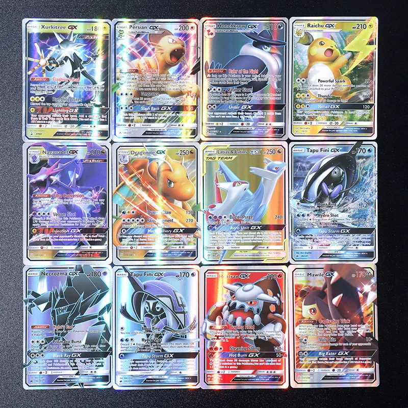 60Pcs Carte Pokemon Takara Tomy Gioco Vmax Gx Ex Mega English Trading Booster Box Carta Brillante Collezione Per Bambini Giocattoli Da Battaglia Regal