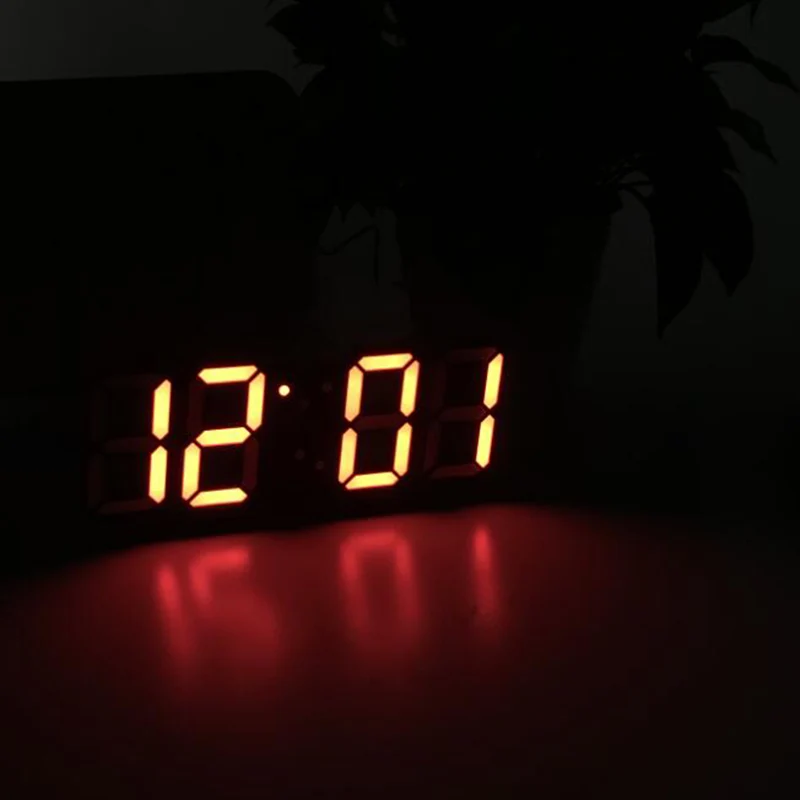Hot! 3D LED Wall Clock Modern Digital Wall Table Clock Watch Desktop Alarm Clock Nightlight Saat Wall Clock For Home Living Room