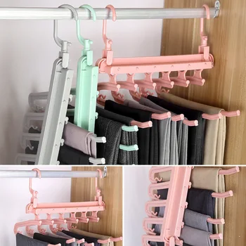 

6 Detachable Layers Multi-functional Pants Shelves Space Safer Horizontal Vertical Hangers for Clothes