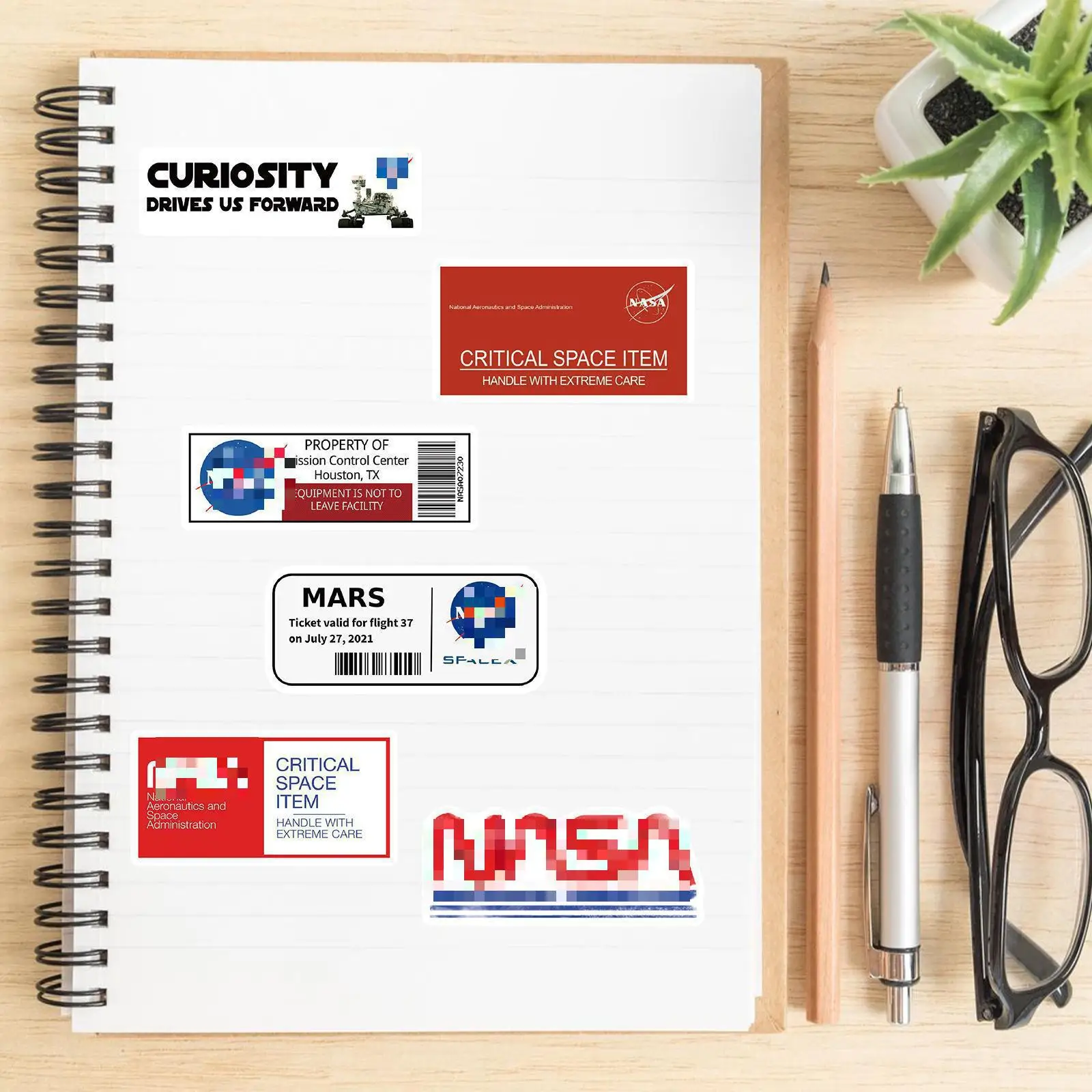 10/30/50pcs  Cartoon Space Agency Astronaut   Skateboard Travel Suitcase Phone Laptop Luggage Stickers Diy Kids Girl Toys