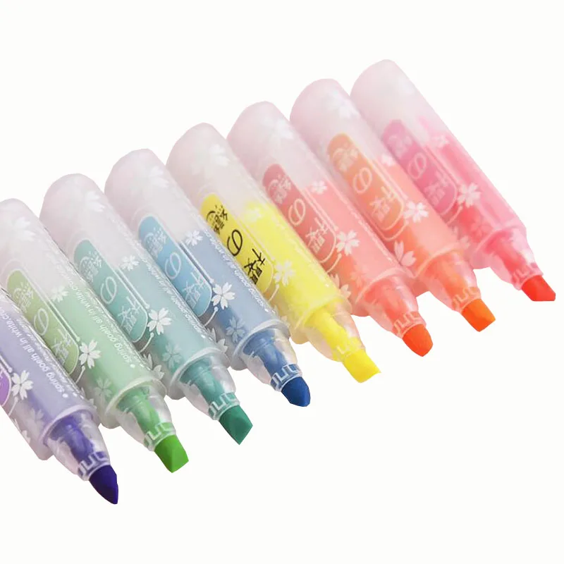 

8 Suits Highlighter Mini Color Oblique Headline Marker Pen Student Marker Pen Graffiti Pen Office Marker Pen School Supplies