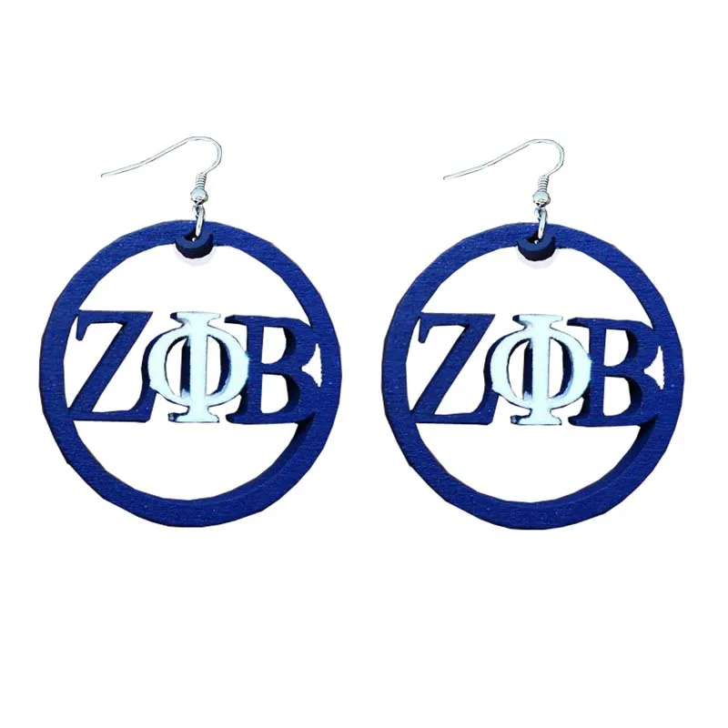 Африканские натуральные деревянные серьги zeta Phi Beta греческие ZPB
