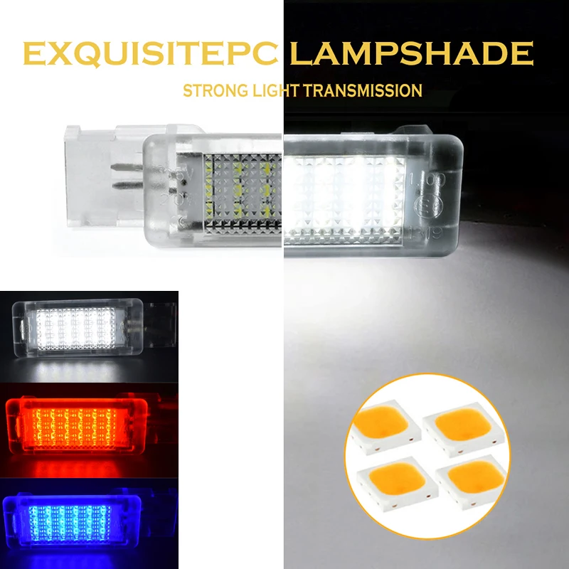 2Pcs LED Luggage Compartment Footwell Light Trunk Courtesy Glovebox Lamps For Sk