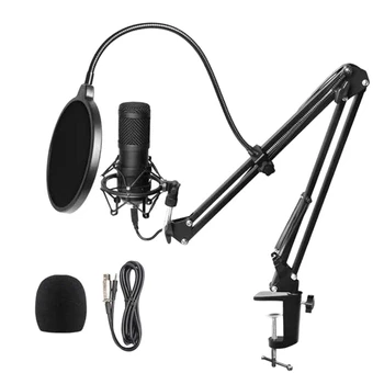 

Studio Recording Condenser Microphone Kit with Shock Mount for Network Broadcasting Online Singing