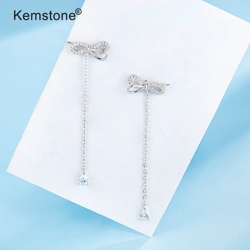 Женские длинные висячие серьги Kemstone позолоченные/посеребренные подвески с
