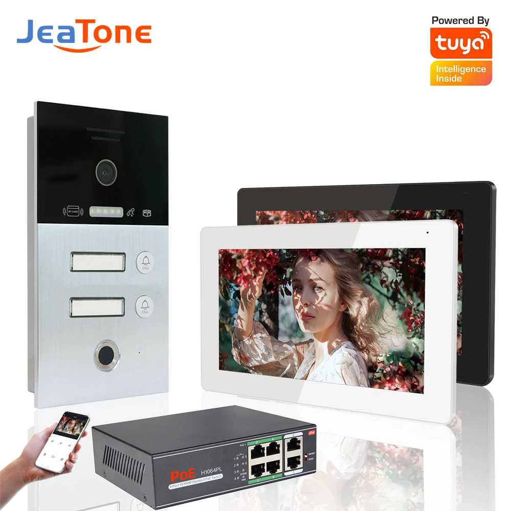 Wireless Ip Video Intercoms System For 2 Units Apatment With Card Fingerprint Unlock Video Door Entry Access Control Home Phone Video Intercom Aliexpress