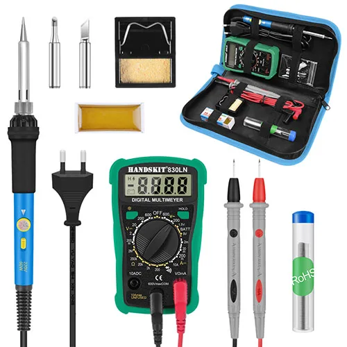 hot air rework station 80W Digital Electric Soldering Iron Kit Set Temperature Adjustable 220V 110V Soldering Tool Heater Soldering Iron Tip Rework electric welding Welding Equipment