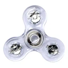 LED Colorful Night Light Luminous Transparent Crystal Fingertip Gyro Rotation Time Long Anti Stress Finger Gyro Kids Gifts