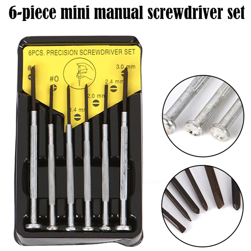 

6Pcs Precision Mini Screwdriver Set For Watch Glasses Repair A3 Steel Nickel Plated Multifunction Protable Screwdriver Kit