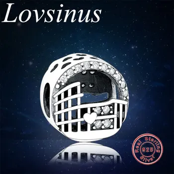 

Fit Original European Charms Bracelet Real 925 Sterling Silver Rome Colosseum Openwork Charm DIY Jewelry Women Berloque Making