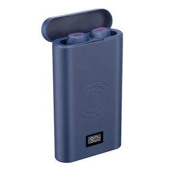 

Wireless Bluetooth 5.0PressEarbuds with 10000MAh Automatic Rechargeable Cool Charging Case (Blue)