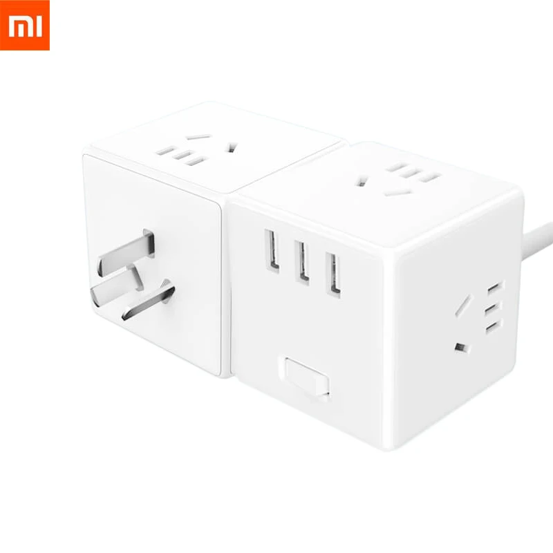 Оригинальный переходник для розетки Xiaomi Mijia 3 USB-порта зарядки 5-сторонний адаптер