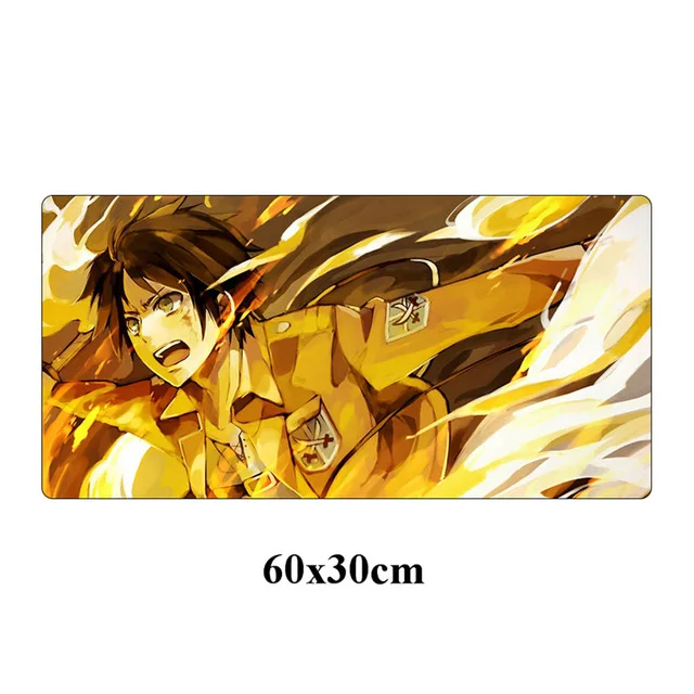 Коврик для мыши из аниме Attack on Titan, большой 60x30 см, прочный резиновый игровой коврик для мыши, геймер, запирающийся край, коврик для ноутбука, коврик для клавиатуры - Цвет: Синий