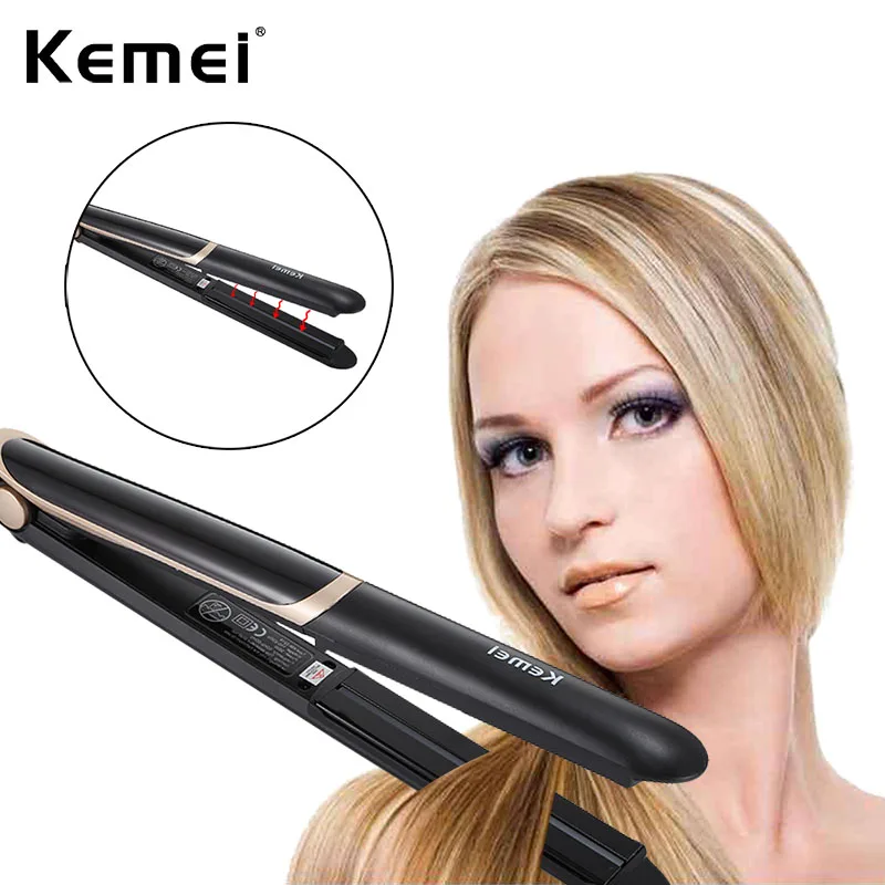 

Kemei hair straightener curling iron flat iron negative ion infrared straight hair curling iron LED display styling tool 5