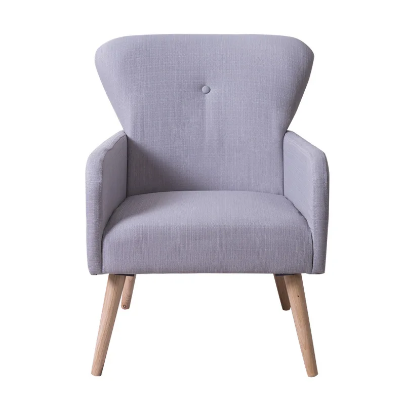Скандинавские минималистичные диванные стулья для одного человека, столы и стулья для гостиной, ленивый диван, спальня, балкон, тканевый диван, стул, обеденный - Color: Light Gray