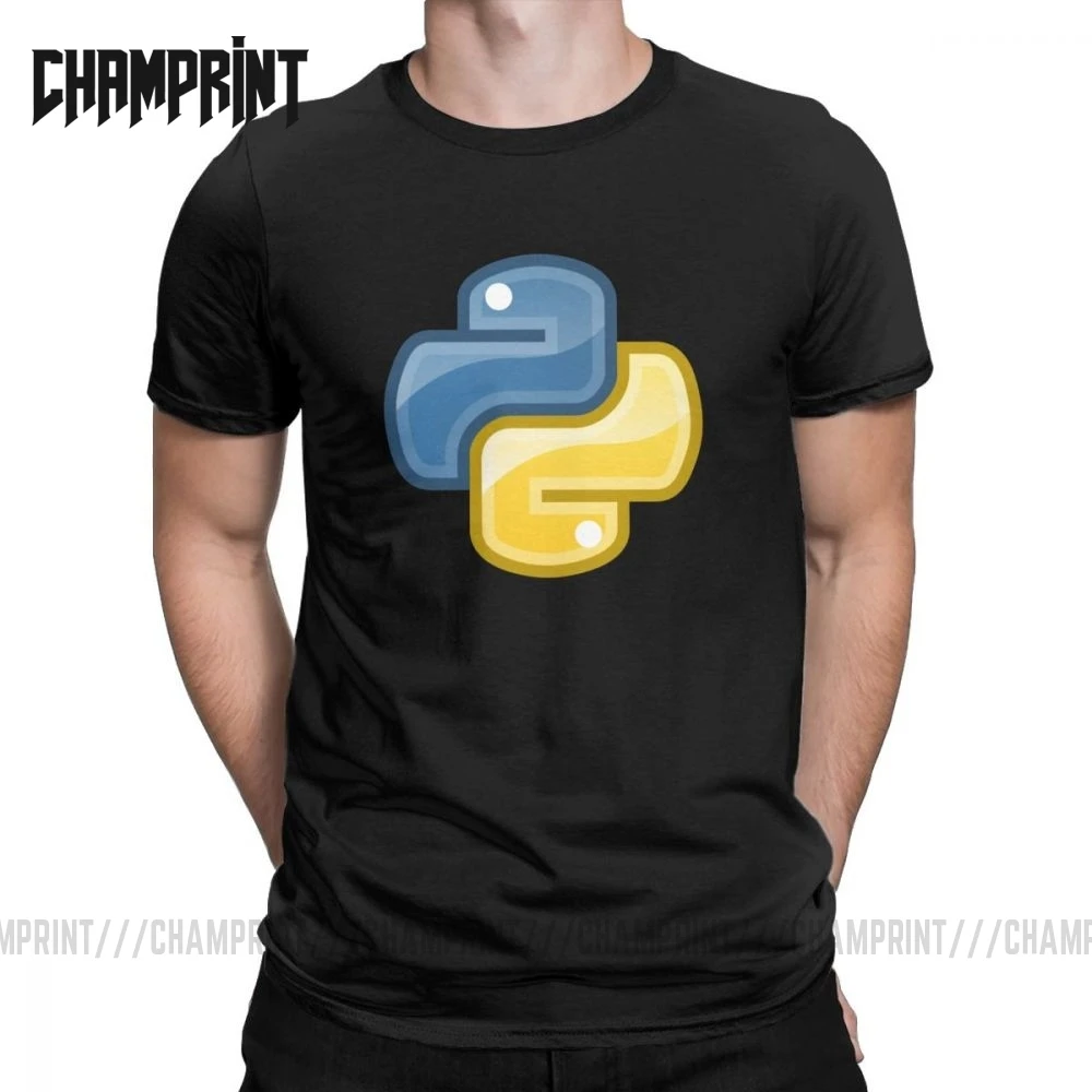 

Men's T-Shirts Python Logo Amazing 100% Cotton Tees Programming Computer Language Programmer T Shirts Clothes Gift Idea